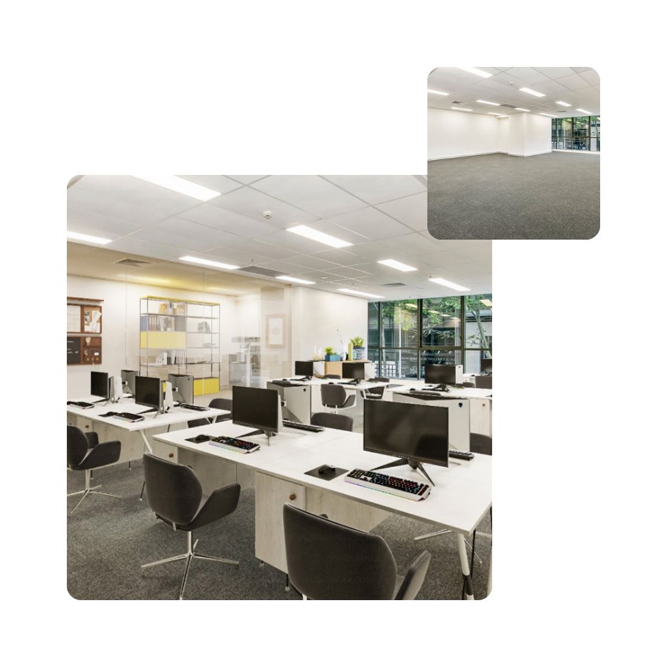 Office Staging: Virtuelle Inszenierung - MyHomeStage - digitales home staging - virtuelles home staging vorher nachher Immobilie 