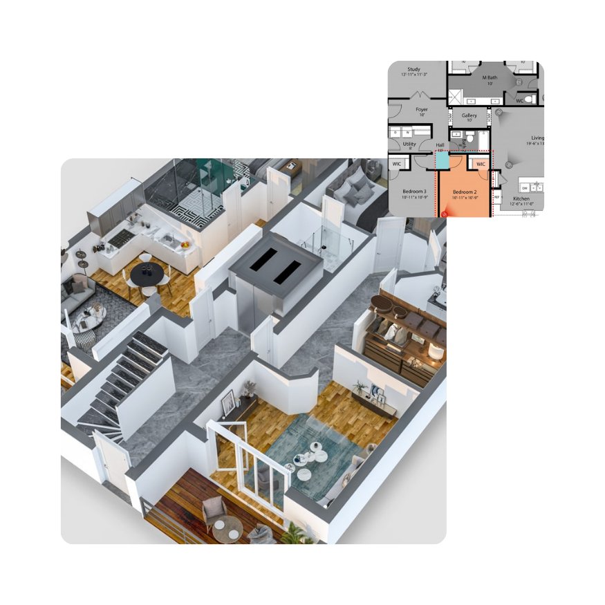 Grundrissplan 3D-Visualisierung - MyHomeStage